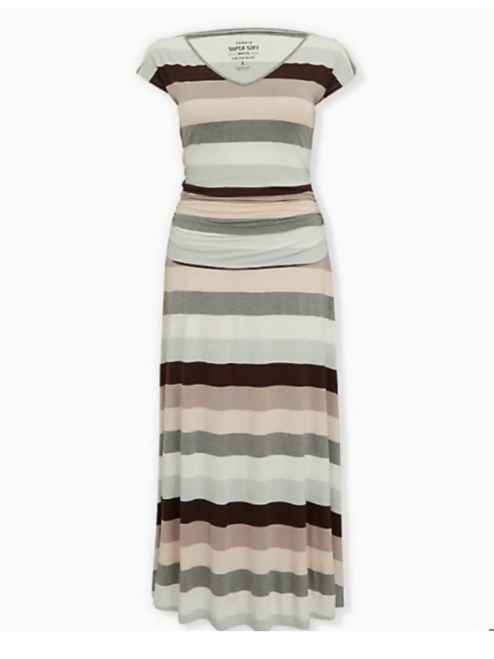 Striped V-Neck Maxi Dress